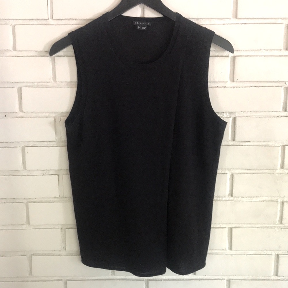 Theory Black Sleeveless Knit Top Size S/P